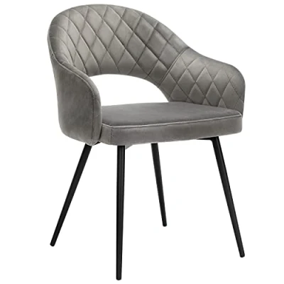 Abbildung von SONGMICS Esszimmerstuhl Samt, moderner Küchenstuhl, gepolsterter Samtstuhl mit Armlehnen, Metallbeine, elegantes Design, Esszimmer, Wohnzimmer, Schlafzimmer, Küche, grau LDC82GY