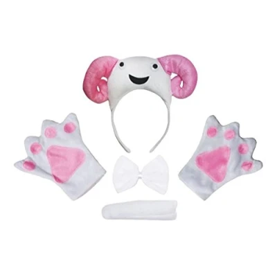 Abbildung von Petitebelle 3d Stirnband Bowtie Schwanz Handschuhe Unisex Adult 4pc Kostüm Einheitsgröße Sheep