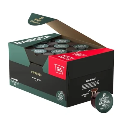 Abbildung von Tchibo Cafissimo Vorratsbox Espresso Brasil Kaffeekapseln, 96 Stück (Espresso, ausdrucksstark mit Nussnote), nachhaltig &amp; fair gehandelt