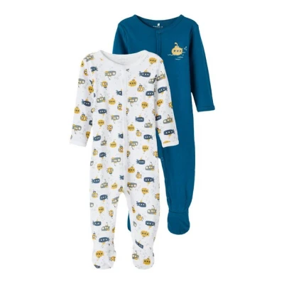 Abbildung von Name it Nbmnightsuit 2 PACK Strampler für Kinder, Größe: 74, Legion blue