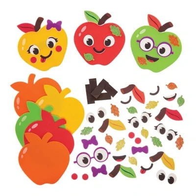 Abbildung von Baker Ross FN306 Apfel Deko Set 8er Pack, Herbstbasteleien für Kinder, Herbstdekorationen