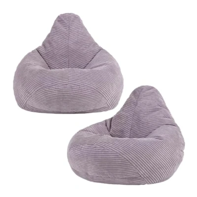 Abbildung von Icon Dalton Sitzsack Kinder, Lila, 2er Pack, Flauschiger Cord Stoff, mit Füllung, Bequemer Kinder Gaming Sessel, Kuschelsessel, Lese Schlafzimmer, Kinderzimmer, Spielzimmer