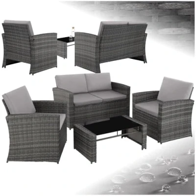 Abbildung von tectake Loungeset Lucca, (Set, 5 tlg), Gartenmöbel Sets