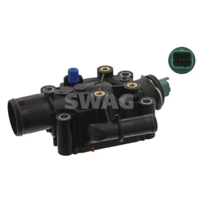 Abbildung von SWAG 62 93 4977 Thermostatgehäuse mit Temperaturschalter PEUGEOT: 207 Schrägheck, 206 307 CITROËN: C3 I Schrägheck