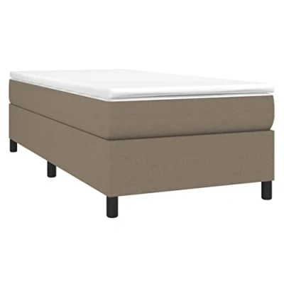 Abbildung von vidaXL Bettgestell, Polsterbett Bett für Schlafzimmer, Bettrahmen mit Lattenrost, Schlafzimmerbett Einzelbett, Taupe 80x200cm Stoff