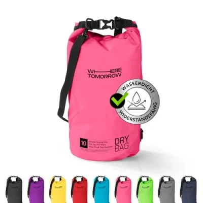 Abbildung von #DoYourOutdoor Where Tomorrow Dry Bag Tasche 10L pink Wasserdichter Rucksack Wasserfester Beutel &amp; Packsack Drybag ideal für Boot, Kajak, Angeln und Camping