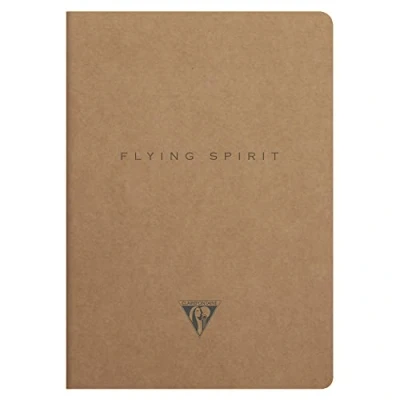 Abbildung von Clairefontaine 103536C Heft Flying Spirit liniert DIN A5 48 Blatt, Velinpapier elfenbein 90g, mit Klappe, Braun, Motive sortiert, 1 Stück