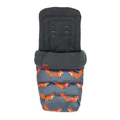 Abbildung von Cosatto Giggle 3/4 Footmuff Cosy Toes, All Season Luxury Quilted Pushchair Liner, Washable (Charcoal Mister Fox)