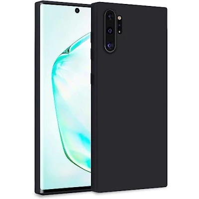 Abbildung von MyGadget Hülle für Samsung Galaxy Note 10 Plus Zweilagige Handyhülle mit Kameraschutz Cover Innenfutter &amp; Silikon außen Schwarz
