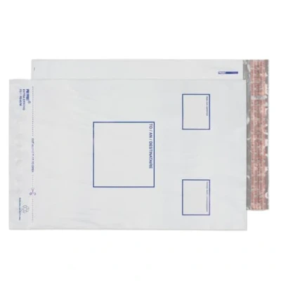 Abbildung von Blake Purely Packaging PE45/W Polypost Versandbeutel Plastik Versandtaschen Haftklebung Weiß 255 x 350 mm 1000 Stück