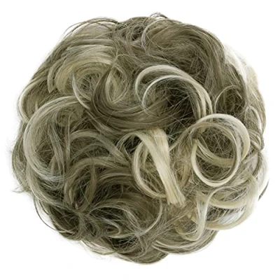 Abbildung von CAISHA Scrunchie Haarteil Haargummi Dutt Haarverdichtung Groß Emilia Gewellt Unordentlich DM15cm Braun Blond Mix G22E