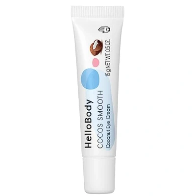 Abbildung von HelloBody COCOS SMOOTH tägliche Augencreme (15 ml) feuchtigkeitsspendende Augenpflege für normale bis trockene Haut mit Kokosnussöl &amp; Atlas Zedernrinden Extrakt