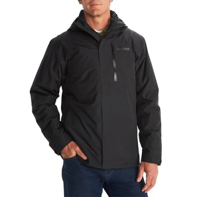 Abbildung von Marmot Herren Ramble Component Jacket, Wasserdichte Jacke, warme 3 in 1 Regenjacke mit Kapuze, winddichter Regenmantel, atmungsaktiver Windbreaker, ideal zum Wandern, Black, M