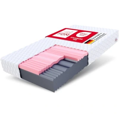 Abbildung von FDM Select Matratze 100x200 cm Kaltschaum Höhe 14 Härtegrad H3 und H4 Visco Schaum Öko Tex Allergikergeeignet Jersey Bezug Waschbar