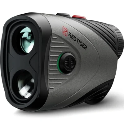 Abbildung von REDTIGER Laser Entfernungsmesser, 7X Vergrößerung, 1200Y Golf Entfernungsmesser mit Slope, Wiederaufladbar Rangefinder Magnetstreifen, Flag Lock und Vibration, ± 0,5m Genauigkeit