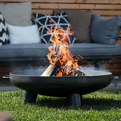 Abbildung von Czaja Feuerschale Feuerschalen® Coburg Ø 80 cm mit Wasserablaufbohrung Feuerschalen für den Garten, Terrasse und Balkon, Feuertonne Feuerkorb, große Feuerstelle stabil verschweißt