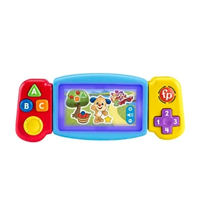 Abbildung von Fisher Price Lernspaß Spielkonsole Kinderspielzeug mit Lichtern, Geräuschen und Lernliedern, Version: Niederländisch; Englisch; Französisch; Deutsch; Italienisch, HNL51