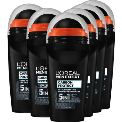 Abbildung von L&#039;ORÉAL PARIS MEN EXPERT Deo Roller Roll on Carbon Protect, Packung, 6 tlg.