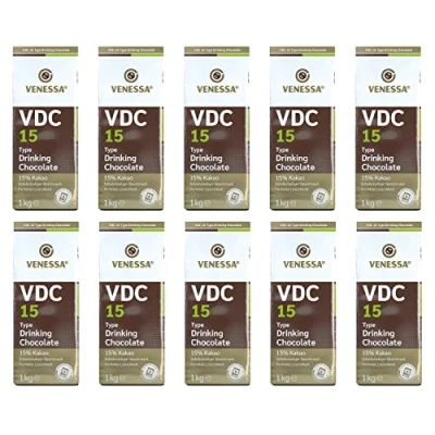 Abbildung von VENESSA VDC 15 Trinkschokolade 10 x 1kg, mit 15% Premium Kakao und Milchanteil für Vending Automaten, leicht süß, cremig
