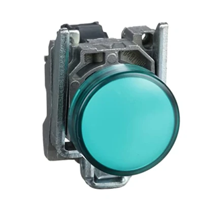 Abbildung von Schneider Electric Harmony XB4 Pilot Kontrollleuchte, Metall, einfarbige Linse, integrierte LED, industrielle Steuerung, 24 V AC/DC, XB4BVB3, grün