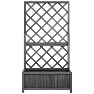 Abbildung von vidaXL Garten Spalier mit Blumenkasten Schwarz 70x30x135 cm Tannenholz