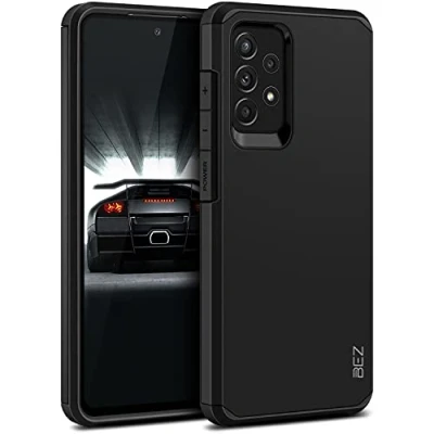 Abbildung von BEZ Hülle für Samsung A52s 5G Hülle, Handyhülle Stoßfestes Kompatibel Galaxy A52 / [Heavy Duty] Outdoor Dual Layer Armor Case Handy Robuste, Schwarz