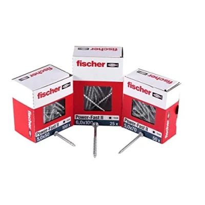 Abbildung von fischer PowerFast II PTF 3,0 x 30, Spanplattenschraube (200 Stk.) mit Vollgewinde, Pan Head Innenstern, Schraube für Holzverarbeitung, reduziert Einschraubwiderstand &amp; Einschraubzeit