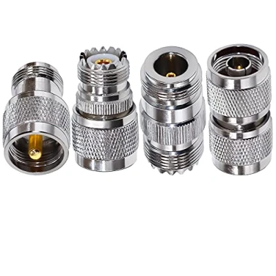 Abbildung von TUOLNK 4 Type Set UHF auf N Typ HF Koaxialadapter Steckverbinderkit Koaxialbuchsen Steckverbinder für Koaxialkabel/Telekommunikation RF Kit