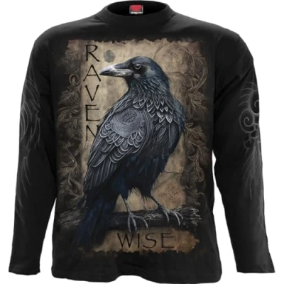 Abbildung von Spiral Raven Wise Männer Langarmshirt schwarz L