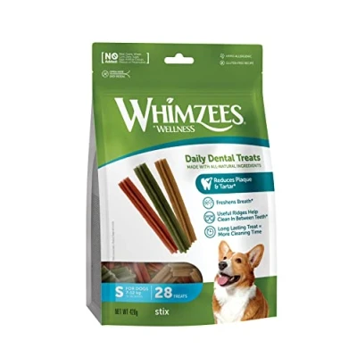 Abbildung von Whimzees Stix Beutel Hundesnacks Dental 28X11,9 cm 28 Stck Klein...