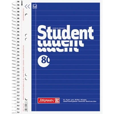 Abbildung von BRUNNEN Collegeblock Student, A5, gelocht, mit Mikroperforation und Ausreißhilfe