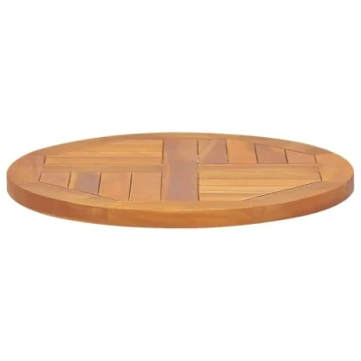 Abbildung von vidaXL Teak Massiv Tischplatte Massivholzplatte Holzplatte Ersatztischplatte Holz Platte für Esstisch Esszimmertisch Rund 2,5cm 50cm