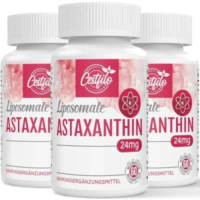 Abbildung von Cestfilo Liposomales Astaxanthin Ergänzungsmittel, Maximale Absorption, Glutenfrei, Gentechnikfrei (60 Stück (3er pack))