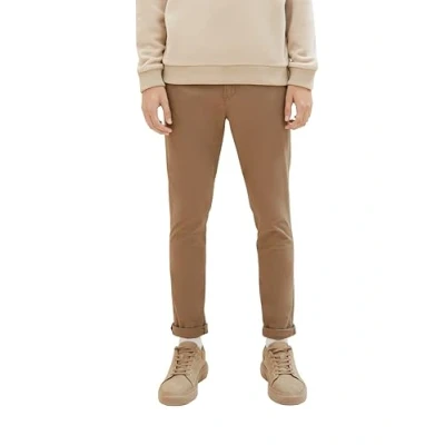 Abbildung von TOM TAILOR Denim Herren 1008253 Slim Fit Chino Hose Mit Gürtel, 11634 Honey Camel Beige, 36W / 36L EU