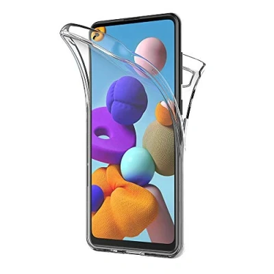 Abbildung von AICEK Hülle Compatible Samsung Galaxy A21s 360Full Body Transparent Silikon Schutzhülle für Case Durchsichtige TPU Bumper Handyhülle (6,5 Zoll)