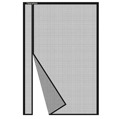 Abbildung von Risareyi Magnet Fliegengitter Tür 80x180cm, Seitliche Öffnung Balkontür Ohne Bohren Insektenschutz Fliegenvorhang aus Fiberglas Netz Schwarz, mit Klebeband, für Terrassentür Kellertür