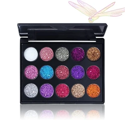 Abbildung von Kosmetik 15 Farben Glitter Lidschatten Puder