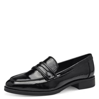 Abbildung von Tamaris Slipper, Damen, Größe: 38, Black patent Kunststoff