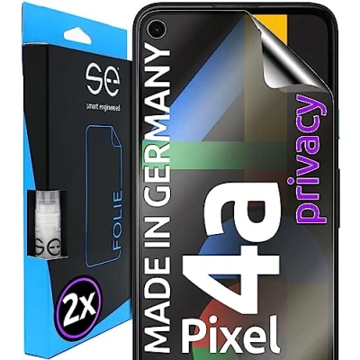 Abbildung von S.E für Google Pixel 4a Schutzfolie privacy Blickschutz Folie 2x Folien im SET aus Deutschland, Anti peep Spy Folie, staubfrei und blasenfrei, Privatsphäre Sichtschutz