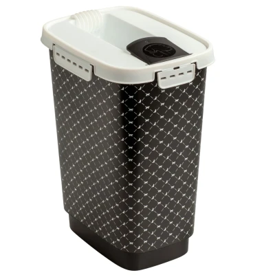 Abbildung von Rotho MyPet Cody Tierfutterbehälter 10l mit Deckel, lebensmittelechter Kunststoff (PP) BPA frei, schwarz, (24.3 x 17.9 32.2 cm)