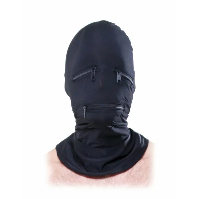 Abbildung von Kopfmaske „Zipper Face Hood“, aus elastischem Stoff