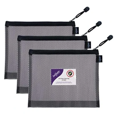 Abbildung von Snopake Zippa Bag A5, hohe Kapazität, schwarz, EVA, Netzstoff, 255 x 205 mm, strapazierfähige Tasche mit Aufhängeschlaufe und Visitenkartenhalter, 3 Stück [15880]