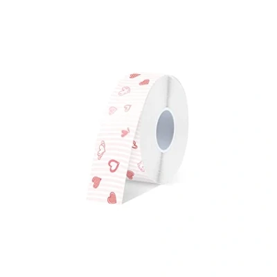 Abbildung von SUPVAN Thermo Etikettenband, E10/16 Etiketten Papier, Endlos Etikettenband 15 mm x 6 m, wasserfeste geeignet für Haus, Büro, Schule (Herzen)