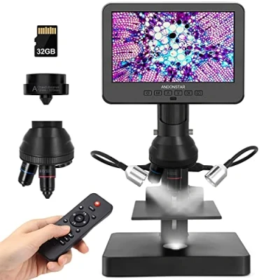 Abbildung von Andonstar AD246S P HDMI Digitales Mikroskop mit 7 Zoll Bildschirm, 4000 x 3 Objektiv 2160P UHD Videoaufzeichnung, Münzmikroskop für Fehlermünzen, biologisches Kit Erwachsene und Kinder