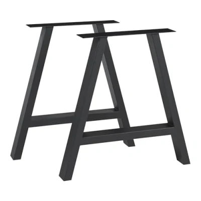 Abbildung von [en.casa] Tischgestell Eschau 2er Set Tischbeine Metall für Esstisch Schreibtisch 72 x 70 cm Tischfüße höhenverstellbar Tischuntergestell Schwarz