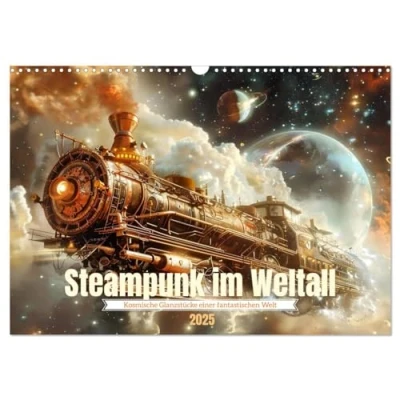 Abbildung von Steampunk im Weltall (Wandkalender 2025 DIN A3 quer), CALVENDO Monatskalender