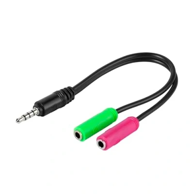 Abbildung von Vivanco CC A HS 1 Kopfhörer/Headset Adapter (0,1 m, Mikrofon anschließbar, Kopfhörer anschließbar 3,5 mm) schwarz