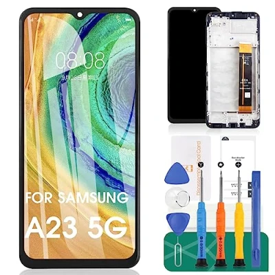 Abbildung von Ersatzbildschirm für Samsung Galaxy A23 5G LCD SM A236U A236B Display A236B/DS A236E Touch Digitizer Vollmontage (Schwarz mit Rahmen)
