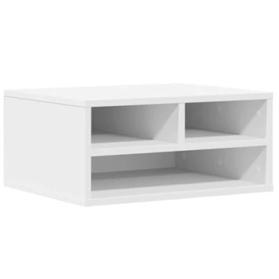 Abbildung von vidaXL Druckerständer, Druckertisch mit Stauraum, Druckerregal für Büro Arbeitszimmer, Druckerhalter Beistelltisch, Weiß Holzwerkstoff