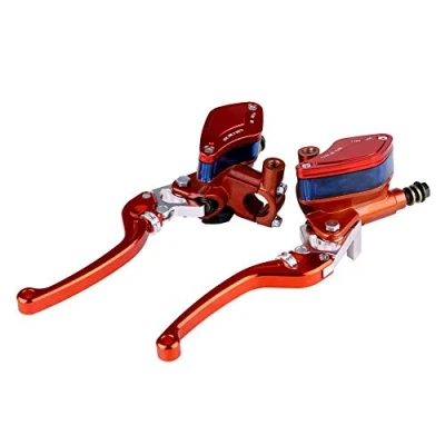 Abbildung von Hydraulische Bremspumpe Paar Duokon 22mm CNC Motorrad Kupplungsgeberzylinder Einstellbarer Hebel (Orange)